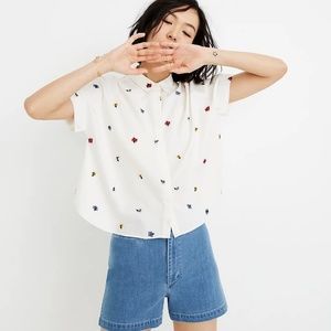 Madewell Embroidered Hilltop Shirt in Confetti Floral M